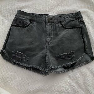 Distressed Black Denim Shorts by Free People size 28